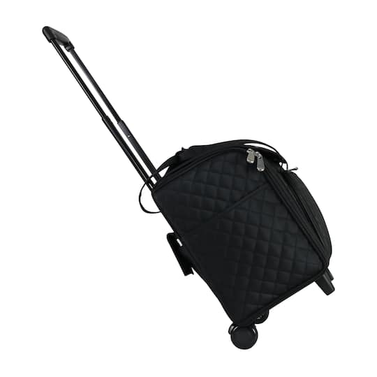 Everything Mary Black Quilted Teacher Rolling Tote Michaels